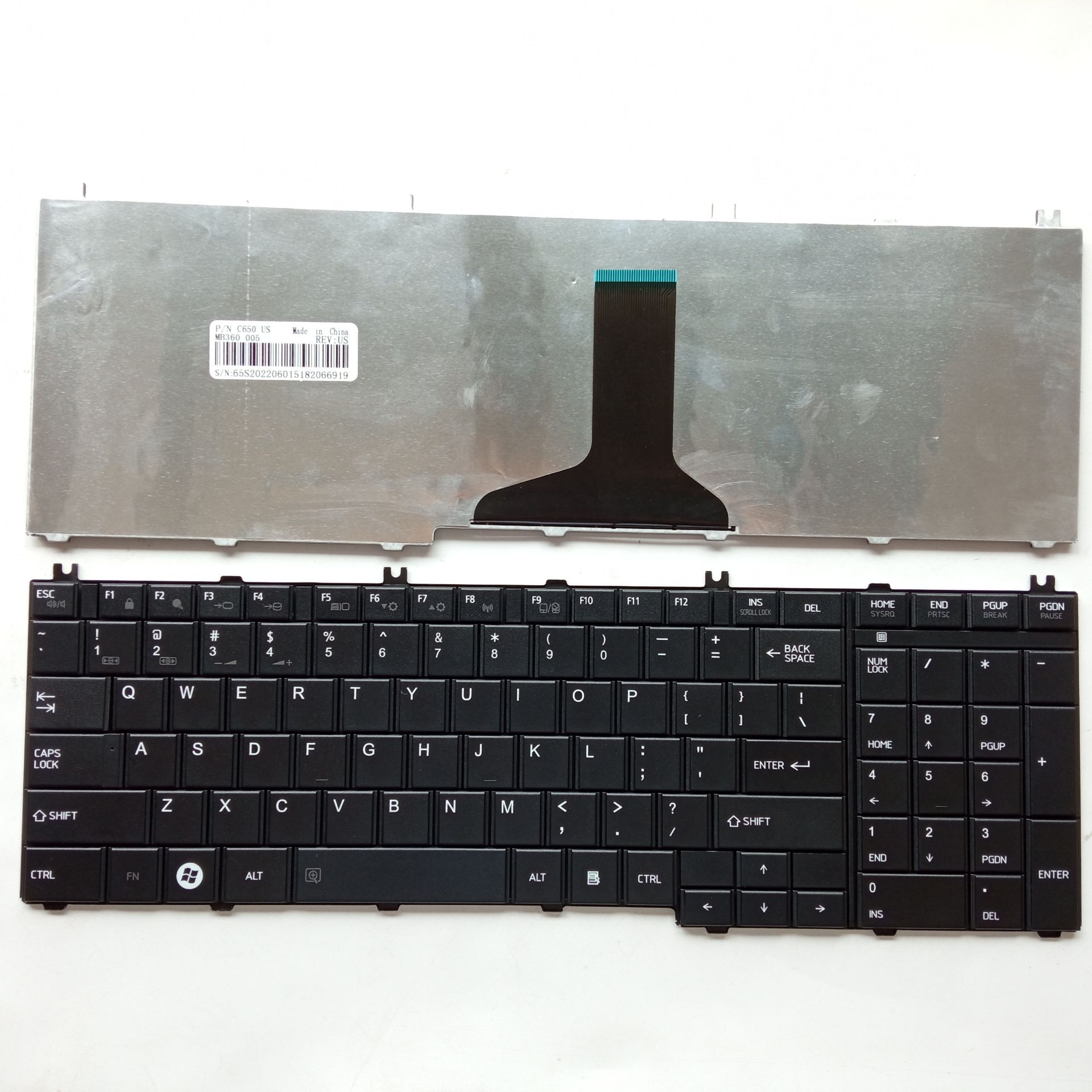 Picture of New Replacement Laptop Keyboard For TOSHIBA C650 BLACK (OEM) US Layout